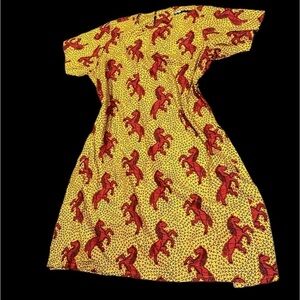 Vintage style 100% Cotton Ankara African Batik Horse Print Summer Dress…